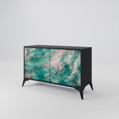 ABSTRACT ALCHEMY 2-Door Sideboard in Black Finish