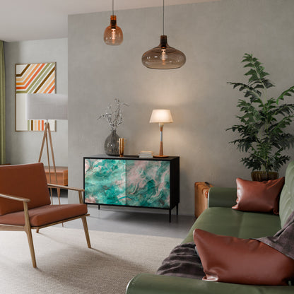 ABSTRACT ALCHEMY 2-Door Sideboard in Black Finish