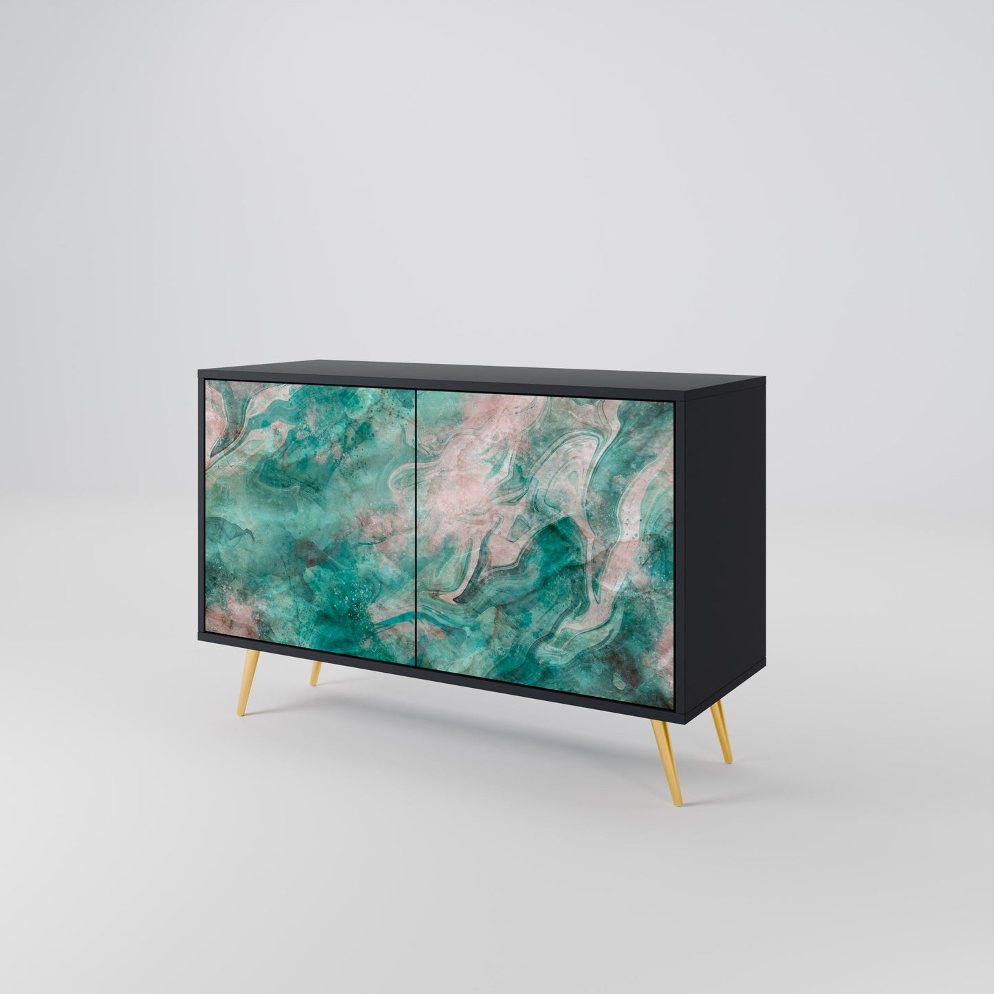 ABSTRACT ALCHEMY 2-Door Sideboard in Black Finish