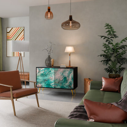 ABSTRACT ALCHEMY 2-Door Sideboard in Black Finish