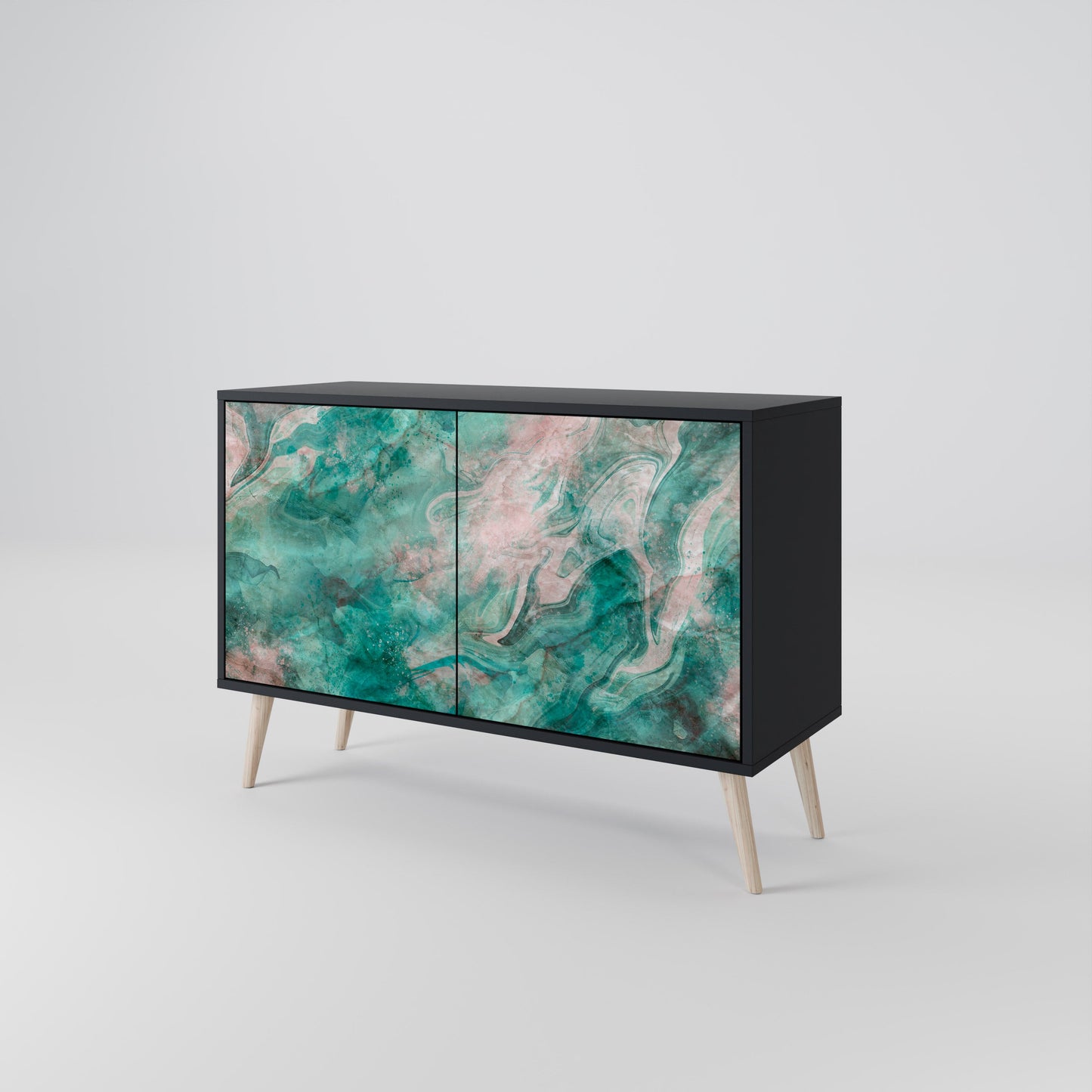 ABSTRACT ALCHEMY 2-Door Sideboard in Black Finish