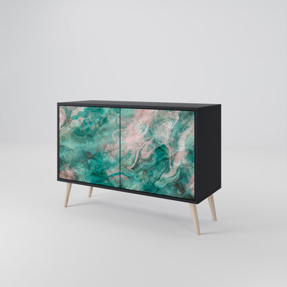 ABSTRACT ALCHEMY 2-Door Sideboard in Black Finish