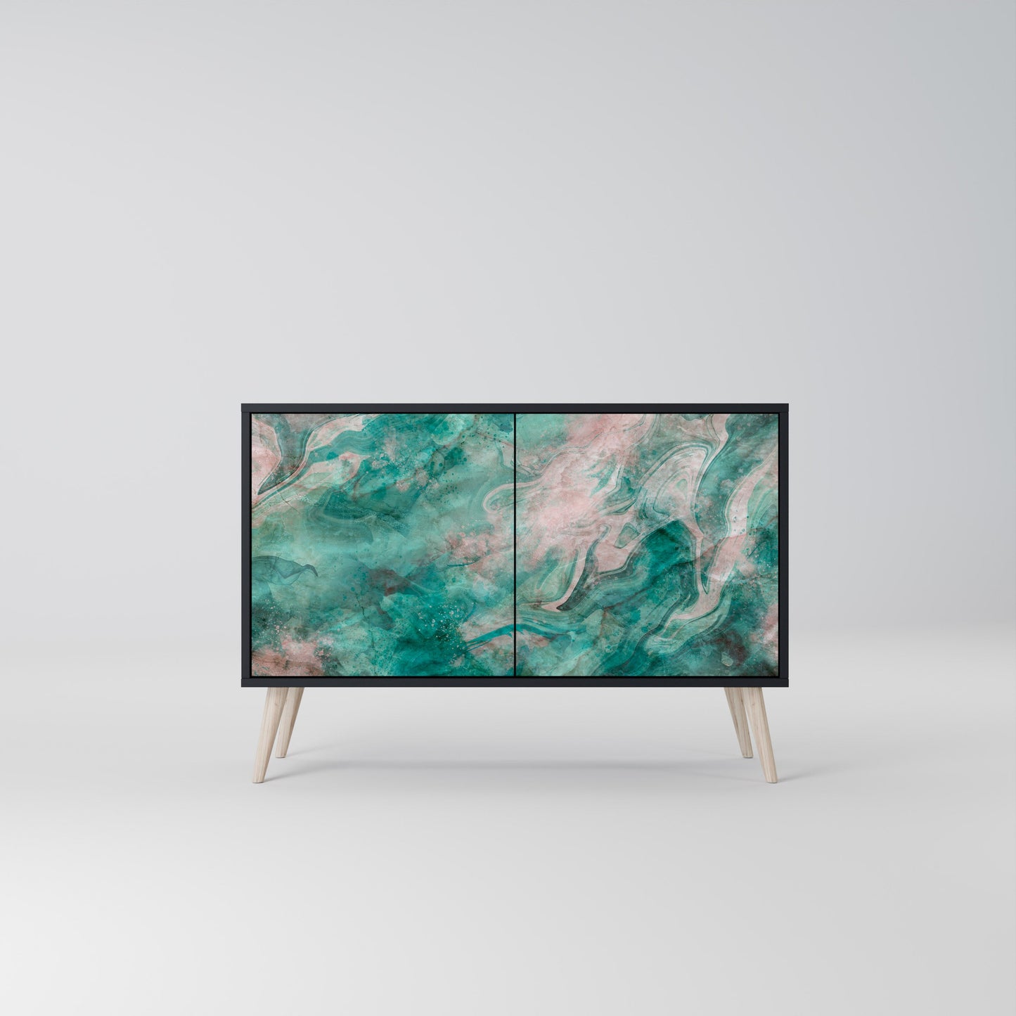 ABSTRACT ALCHEMY 2-Door Sideboard in Black Finish