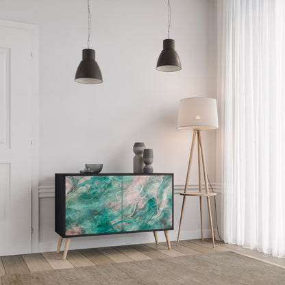 ABSTRACT ALCHEMY 2-Door Sideboard in Black Finish