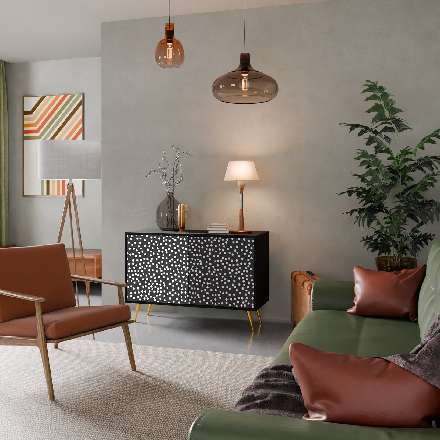 BLINDING LIGHTS Madia a 2 Ante in Finitura Nera