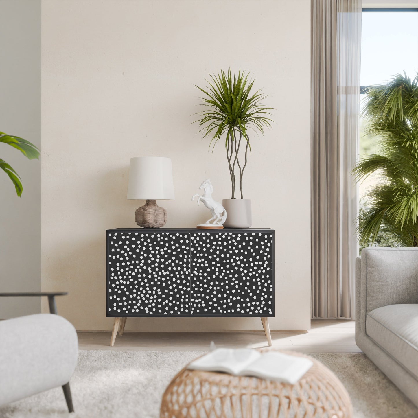 BLINDING LIGHTS Madia a 2 Ante in Finitura Nera