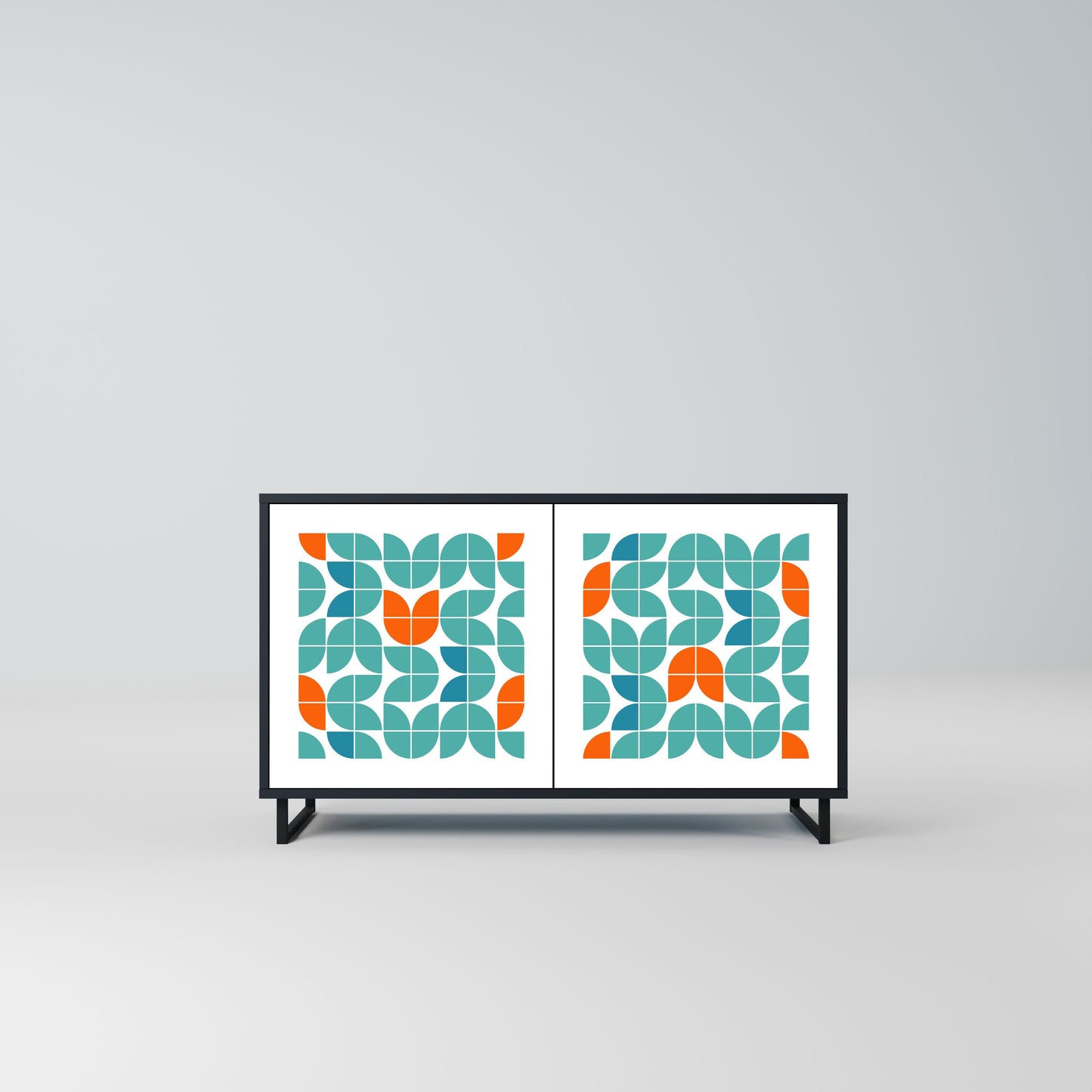 BE THE CHANGE Madia a 2 Ante in Finitura Nera