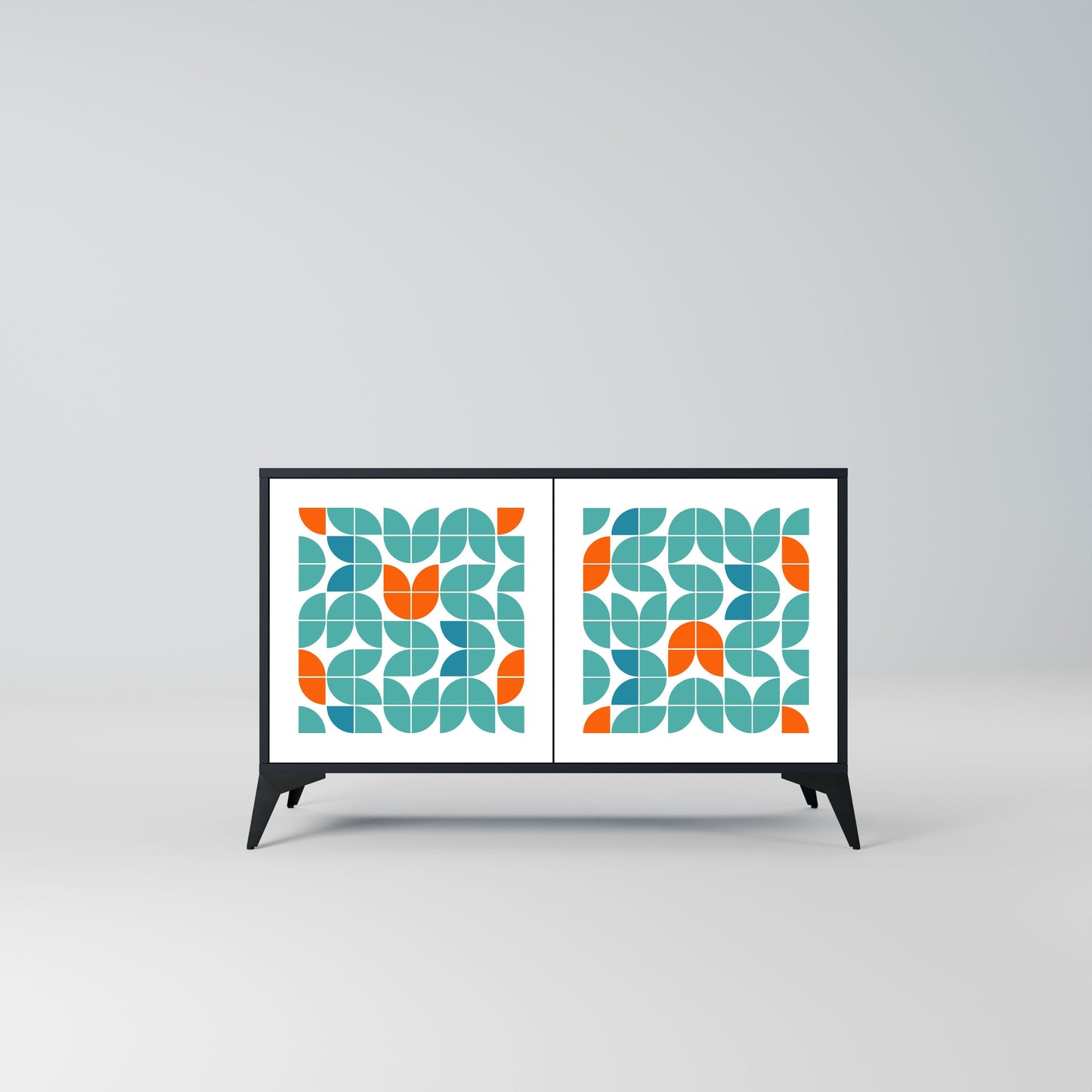 BE THE CHANGE Madia a 2 Ante in Finitura Nera