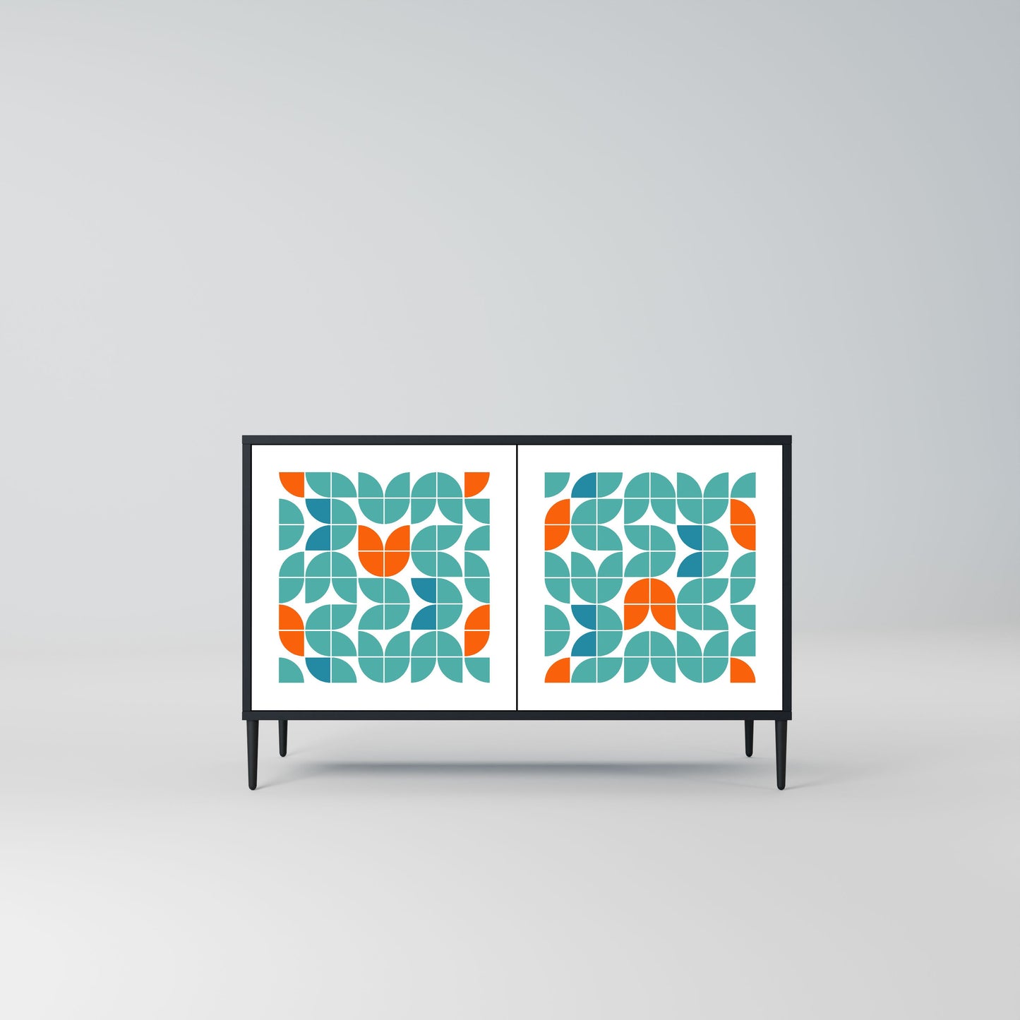 BE THE CHANGE Madia a 2 Ante in Finitura Nera