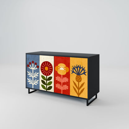 SCANDIC FLOWERET 2-Door Sideboard in Black Finish