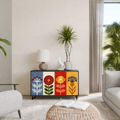 SCANDIC FLOWERET 2-Door Sideboard in Black Finish