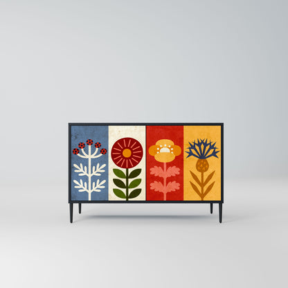 SCANDIC FLOWERET 2-Door Sideboard in Black Finish