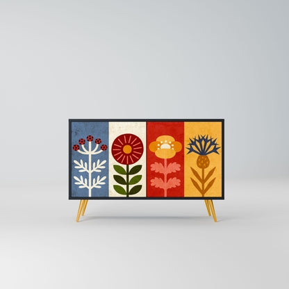 SCANDIC FLOWERET 2-Door Sideboard in Black Finish