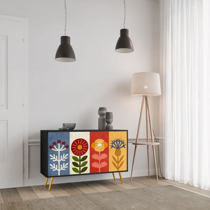 SCANDIC FLOWERET 2-Door Sideboard in Black Finish