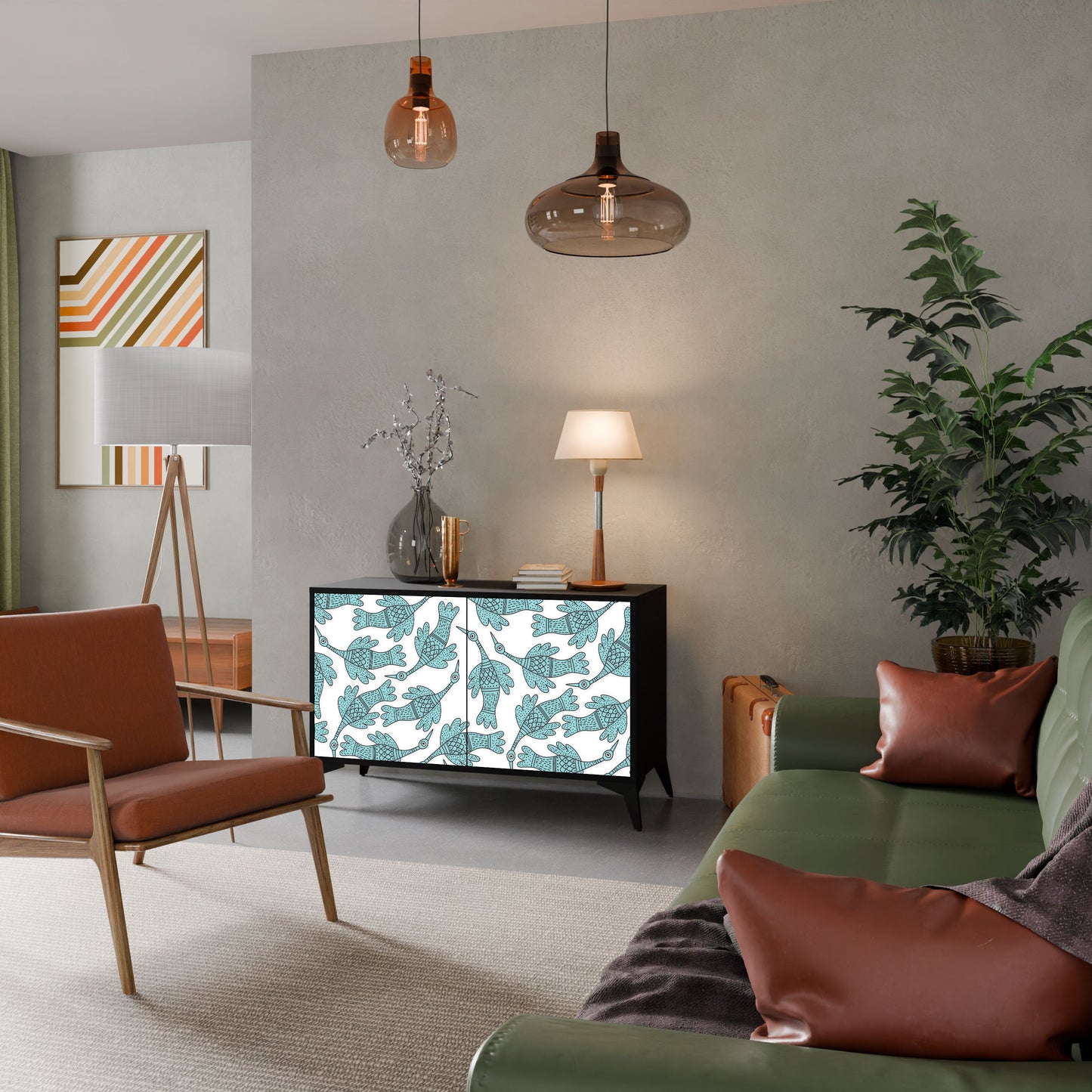 WATERSPOUT SONGIBIRD 2-Door Sideboard in Black Finish