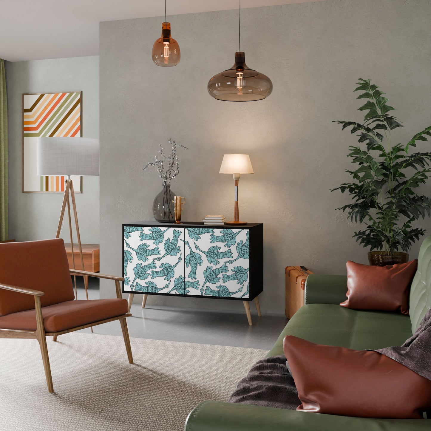 WATERSPOUT SONGIBIRD 2-Door Sideboard in Black Finish