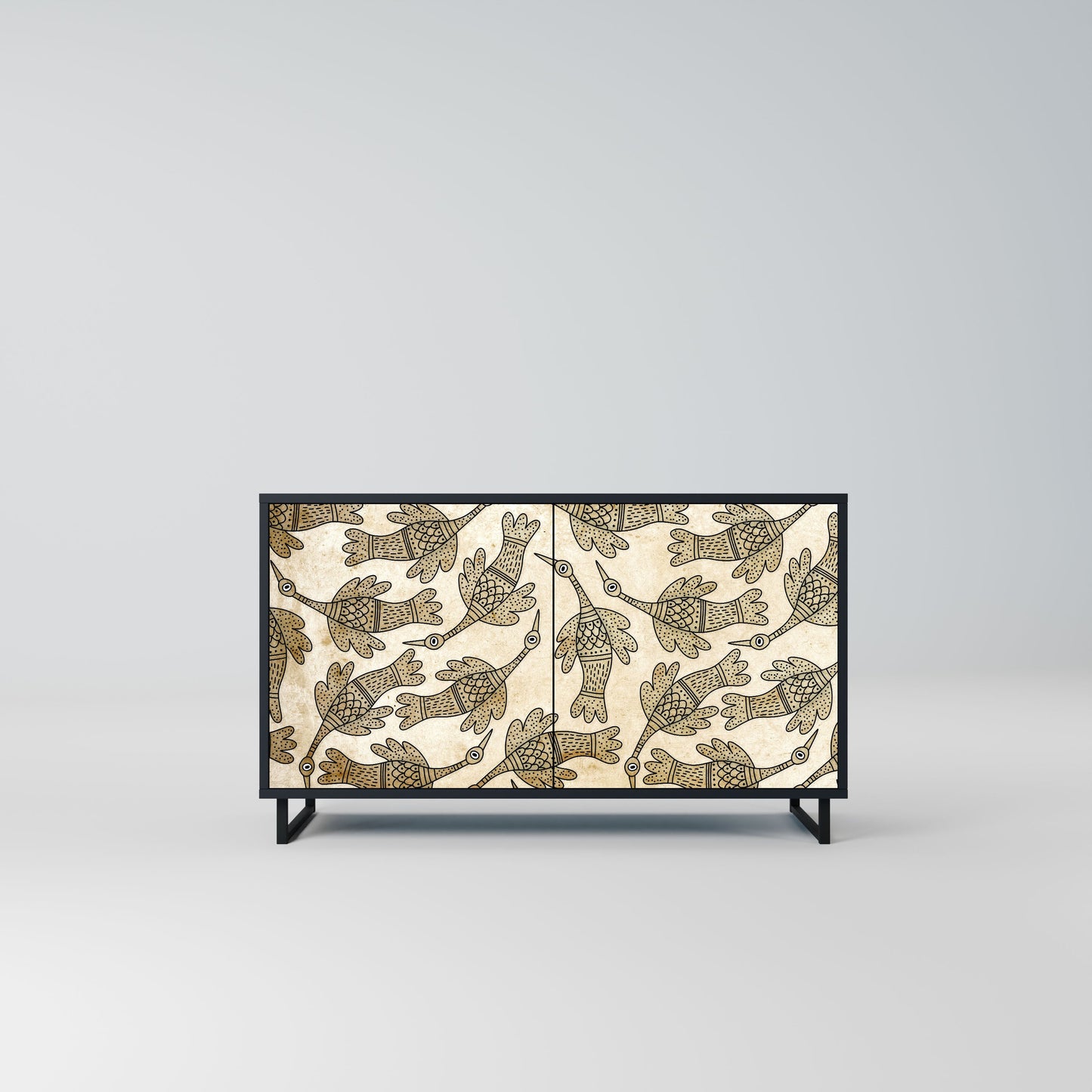 ALMONDINE SONGBIRD Madia a 2 Ante in Finitura Nera