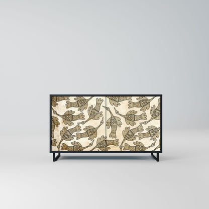 ALMONDINE SONGBIRD Madia a 2 Ante in Finitura Nera