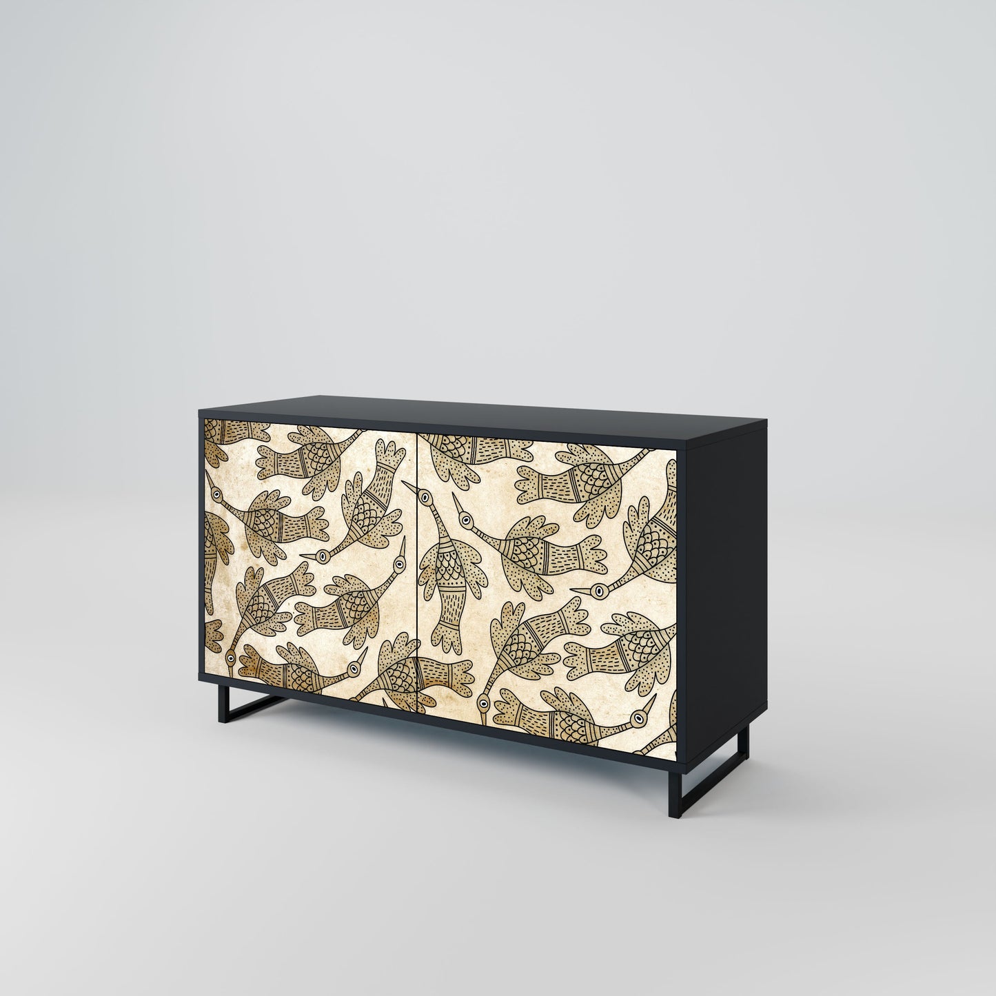 ALMONDINE SONGBIRD Madia a 2 Ante in Finitura Nera