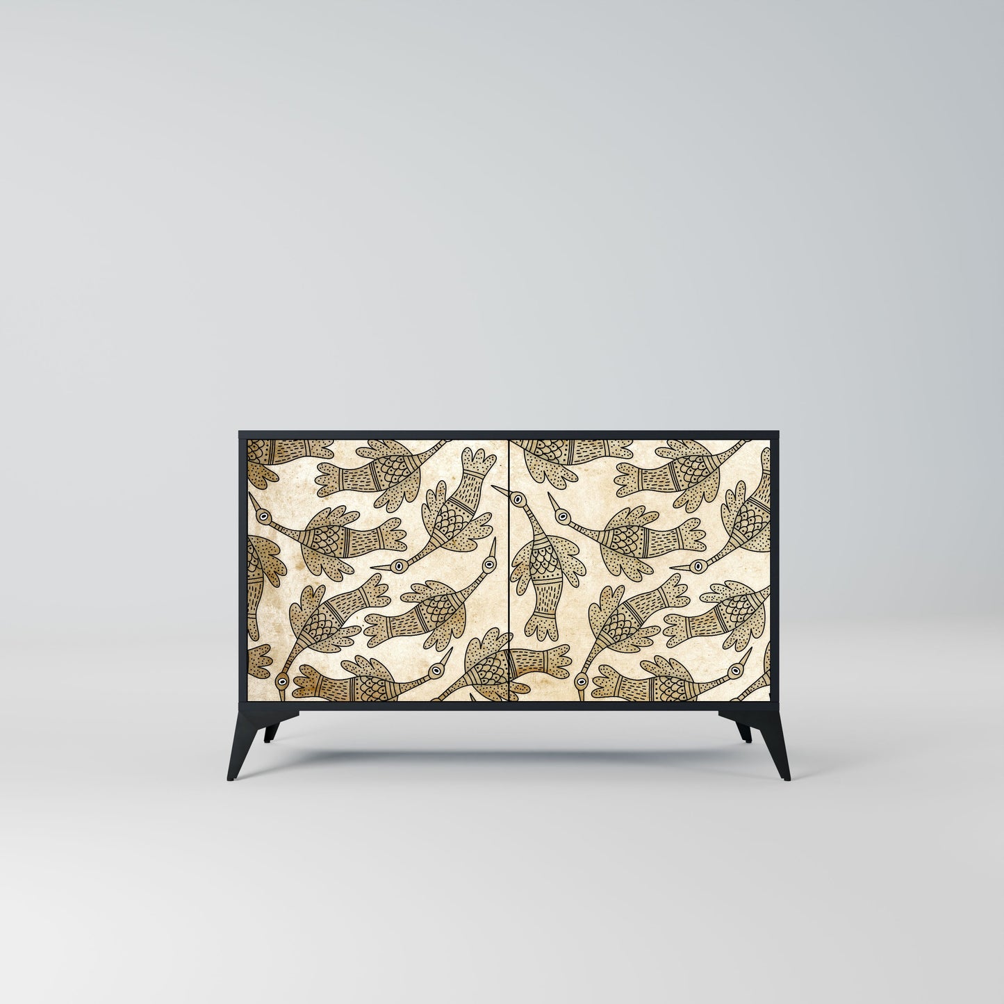 ALMONDINE SONGBIRD Madia a 2 Ante in Finitura Nera