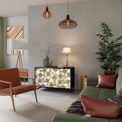 ALMONDINE SONGBIRD Madia a 2 Ante in Finitura Nera