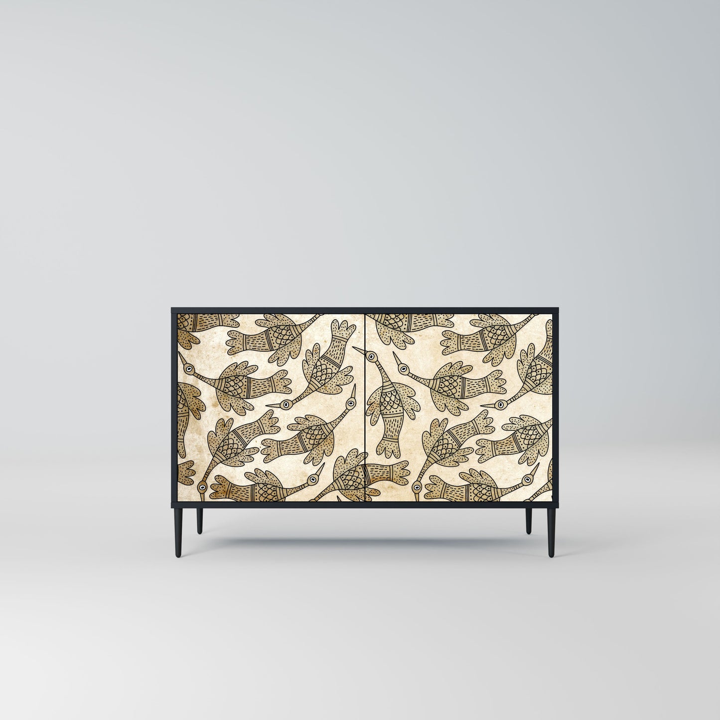 ALMONDINE SONGBIRD Madia a 2 Ante in Finitura Nera