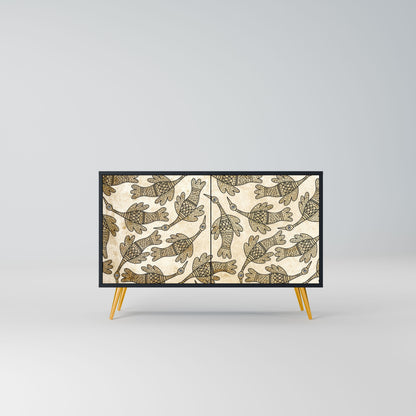 ALMONDINE SONGBIRD Madia a 2 Ante in Finitura Nera