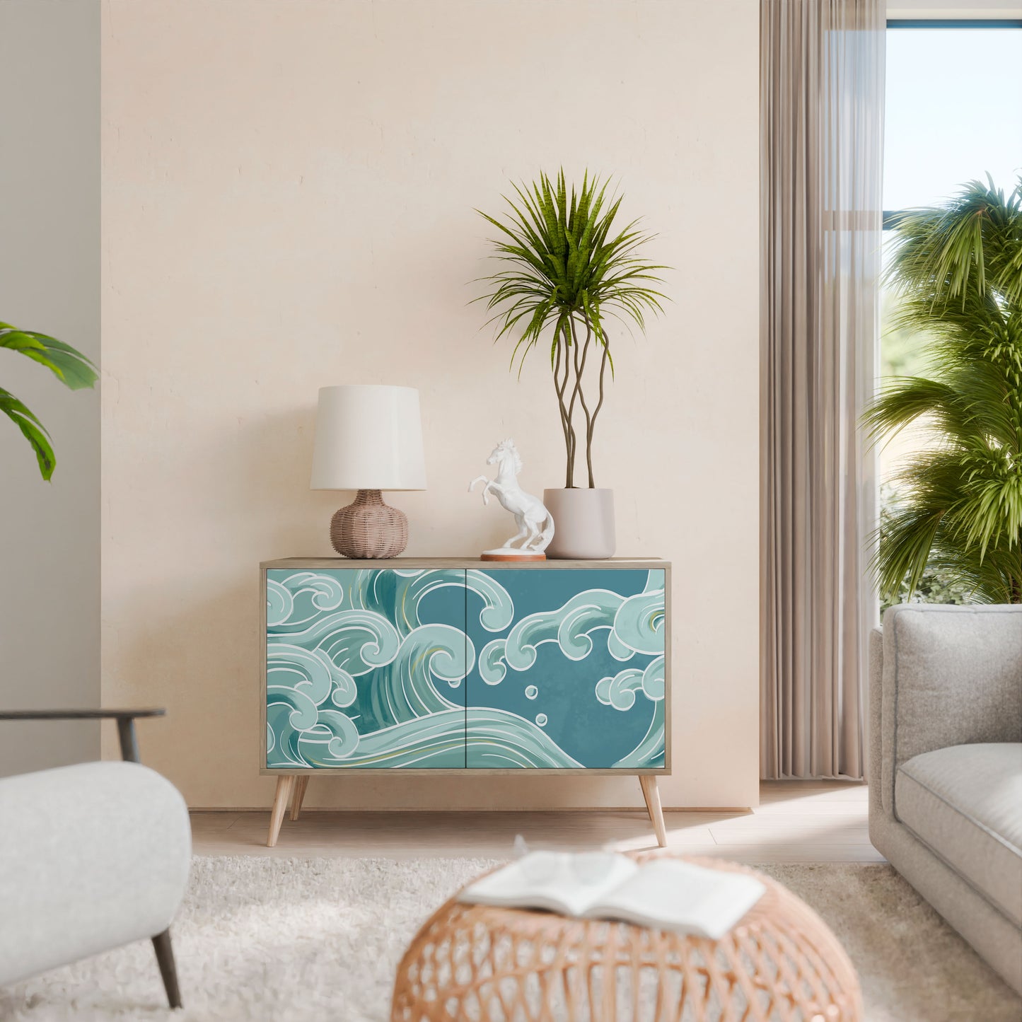 ASIAN SWAY Madia a 2 Ante in Effetto Rovere