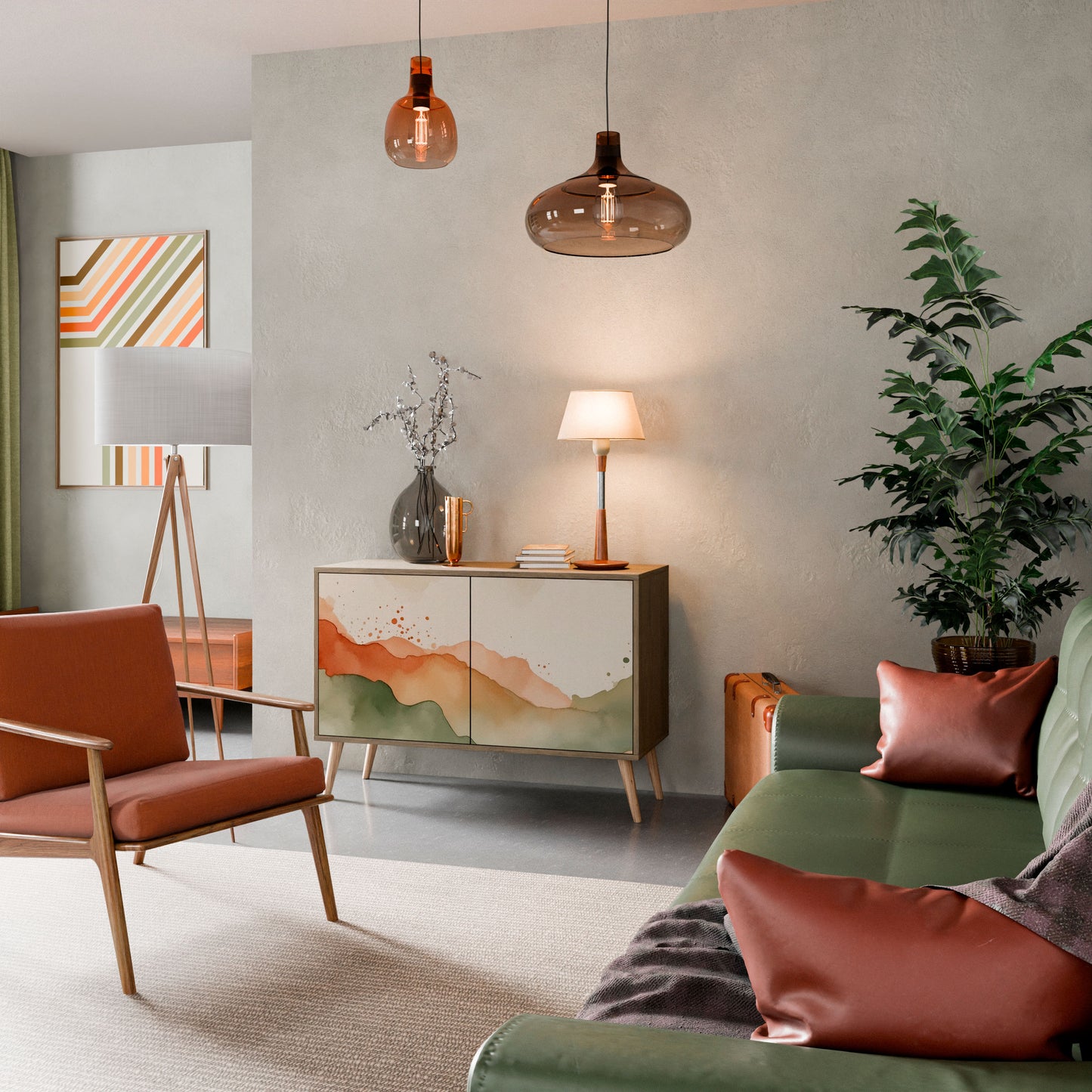 WATERCOLOUR PEAKS 2-Door Sideboard in Oak Effect