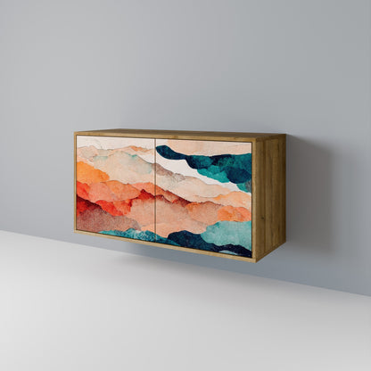 ABSTRACT LANDSCAPE 2-Door Sideboard in Oak Effect