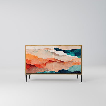 ABSTRACT LANDSCAPE 2-Door Sideboard in Oak Effect