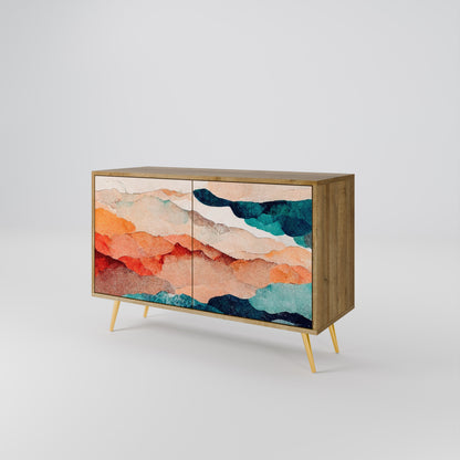 ABSTRACT LANDSCAPE 2-Door Sideboard in Oak Effect