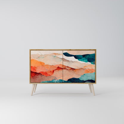 ABSTRACT LANDSCAPE 2-Door Sideboard in Oak Effect