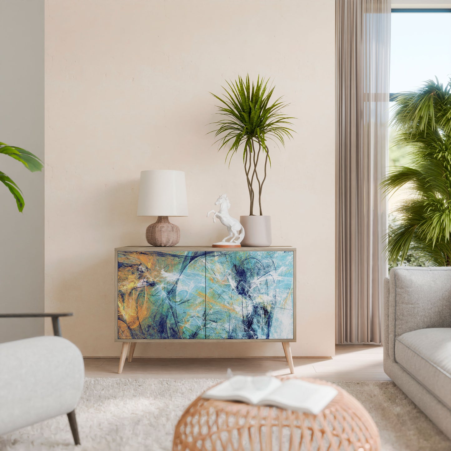 ABSTRACT THOUGHTS 2-Door Sideboard in Oak Effect