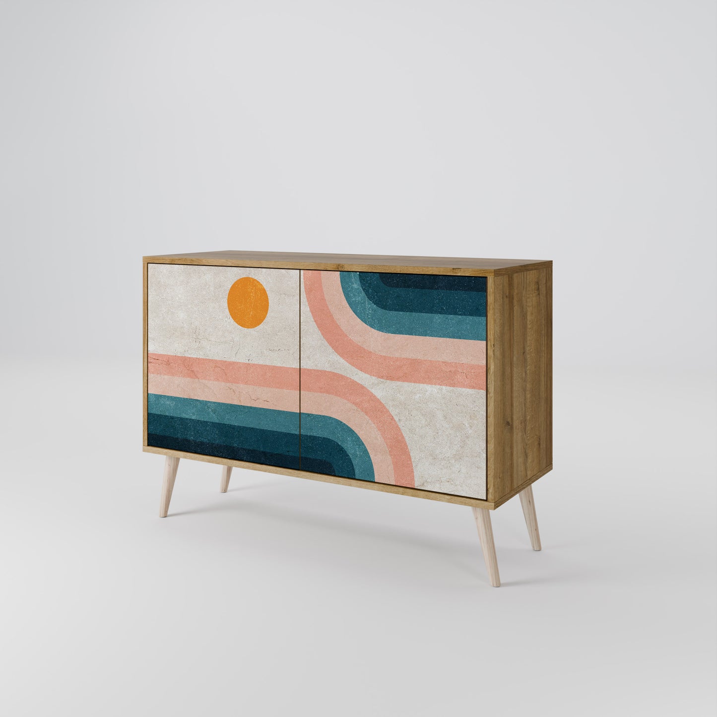 TWO HALVES Madia a 2 Ante in Effetto Rovere