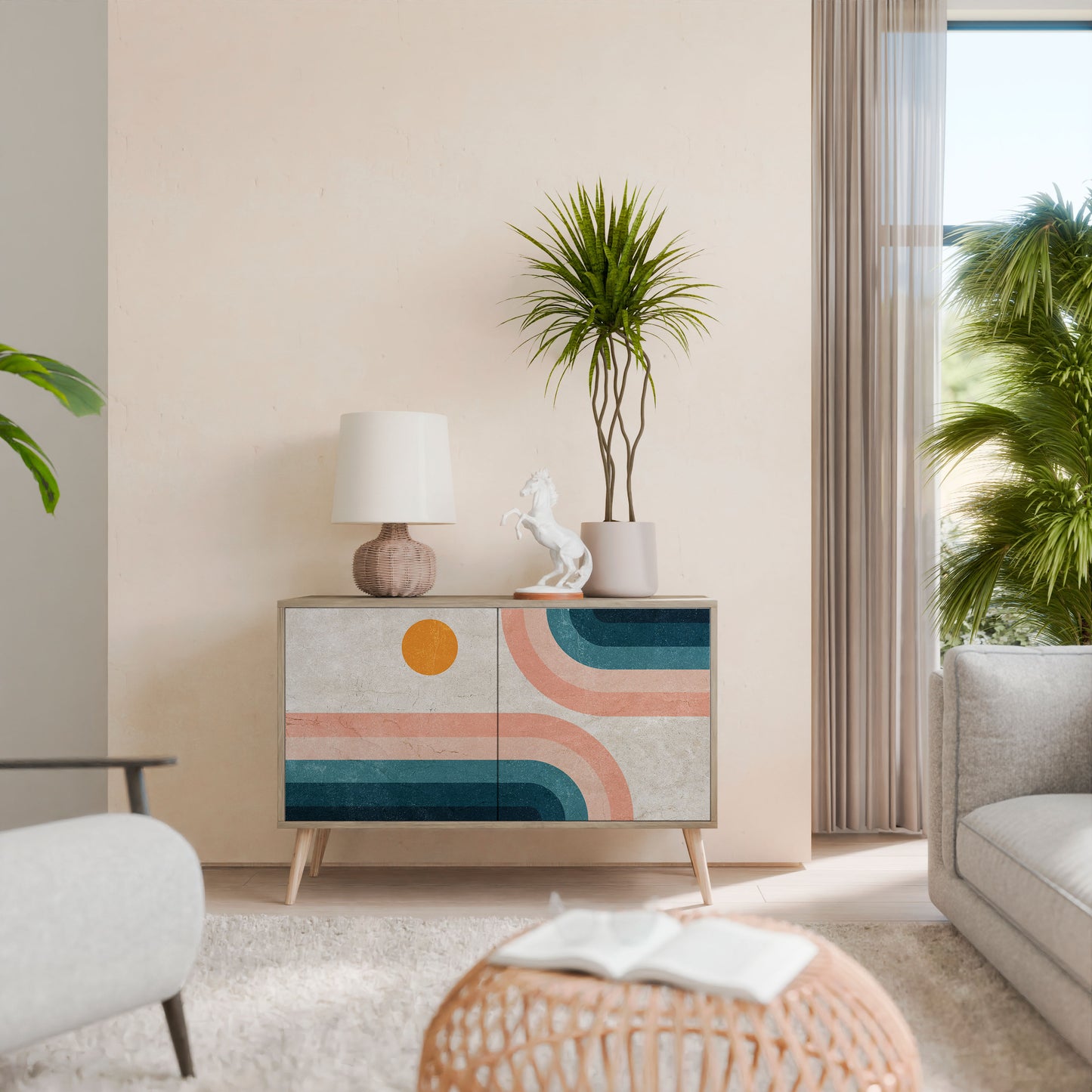 TWO HALVES Madia a 2 Ante in Effetto Rovere