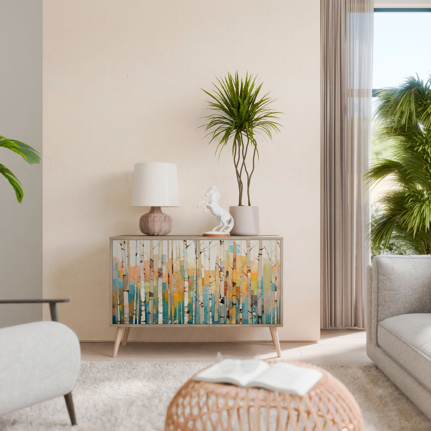 BIRCH KALEIDOSCOPE Madia a 2 Ante in Effetto Rovere