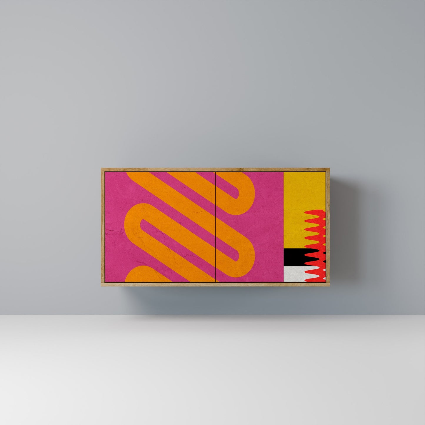 VIVID ART Madia a 2 Ante in Effetto Rovere