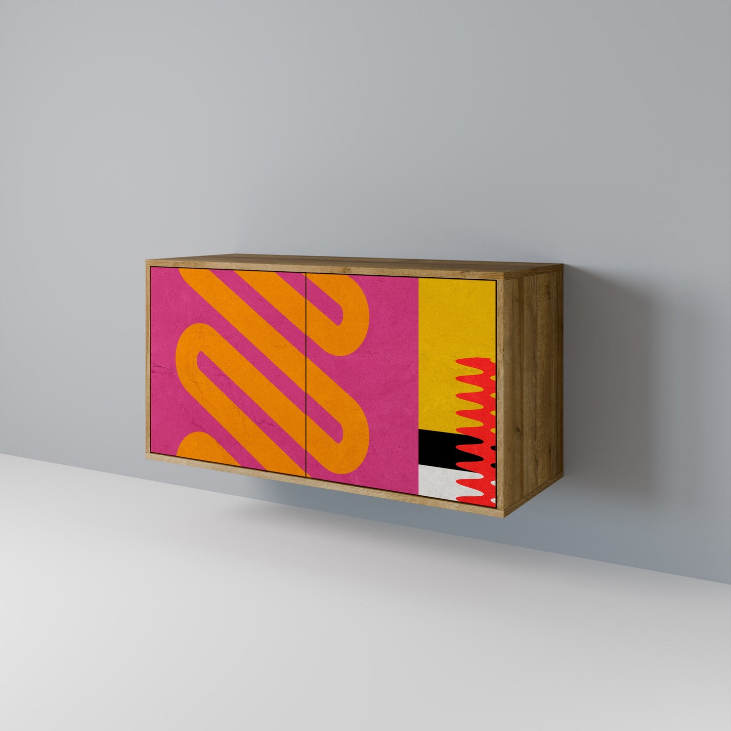 VIVID ART Madia a 2 Ante in Effetto Rovere