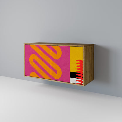 VIVID ART Madia a 2 Ante in Effetto Rovere