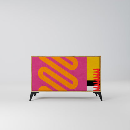 VIVID ART Madia a 2 Ante in Effetto Rovere