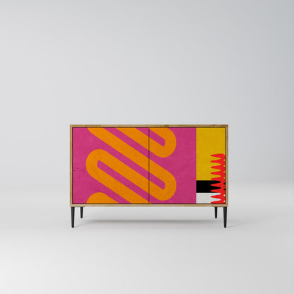 VIVID ART Madia a 2 Ante in Effetto Rovere