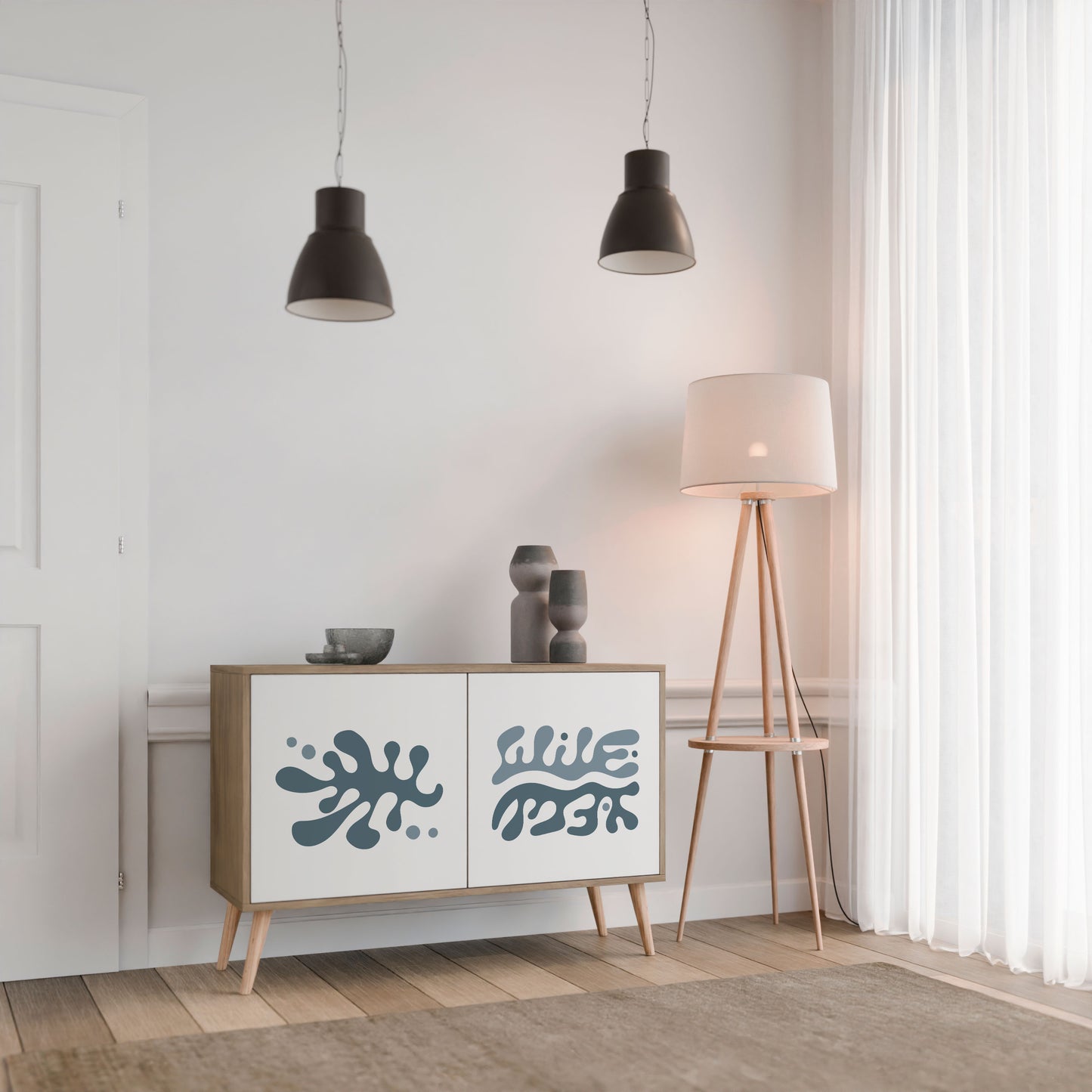 WONDERLAND VEGETATION Madia a 2 Ante in Effetto Rovere