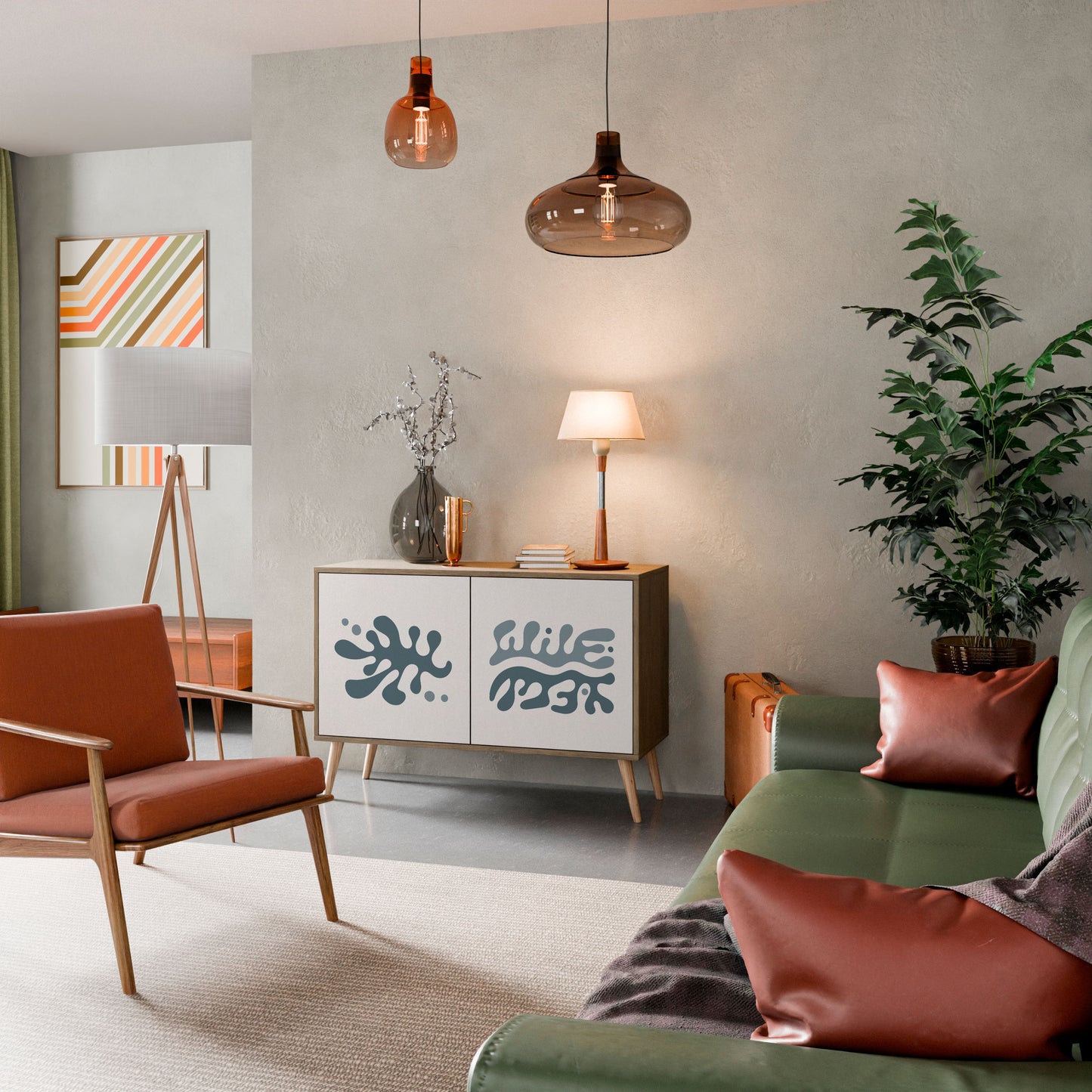 WONDERLAND VEGETATION Madia a 2 Ante in Effetto Rovere