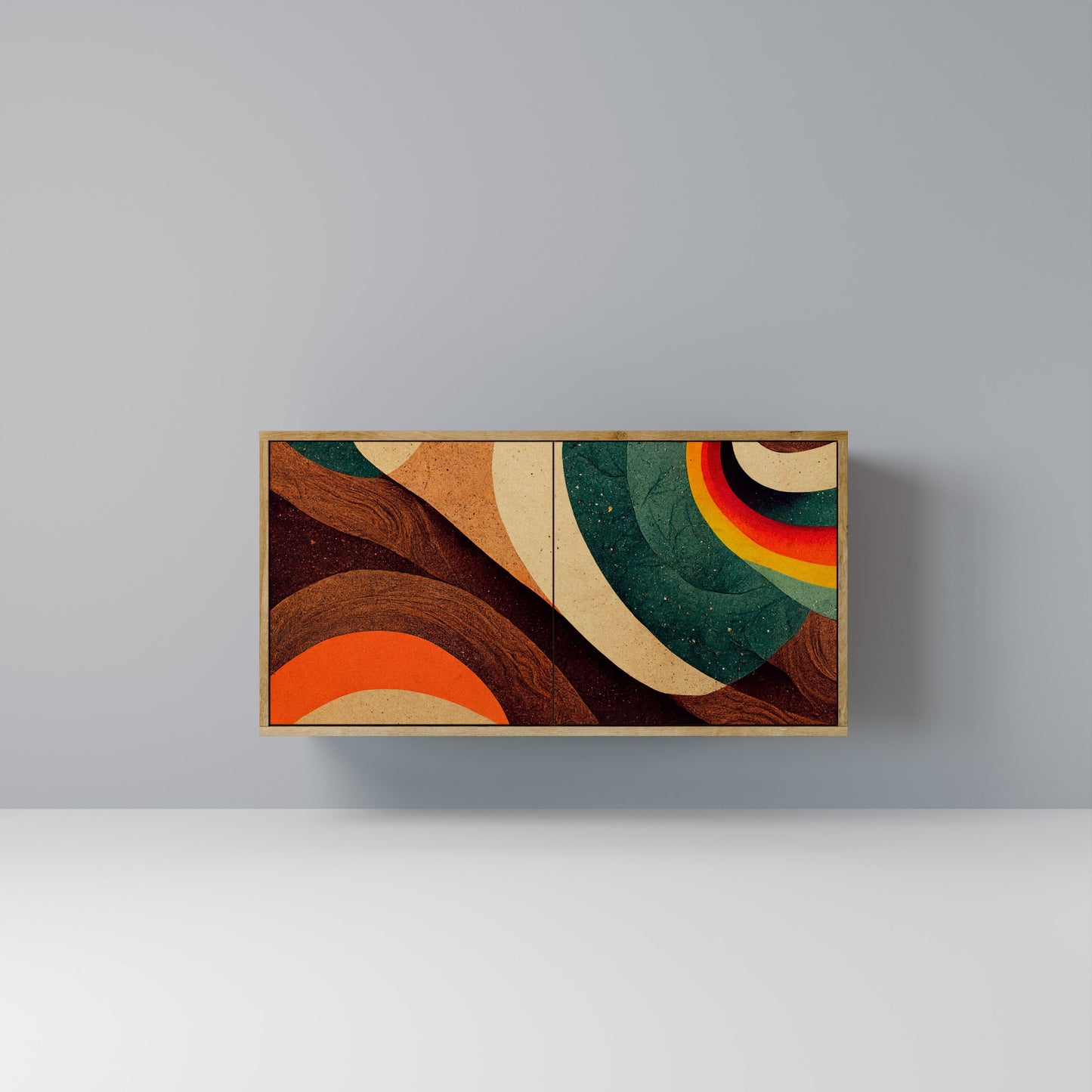 COLORFUL STRANDS 2-Door Sideboard in Oak Effect