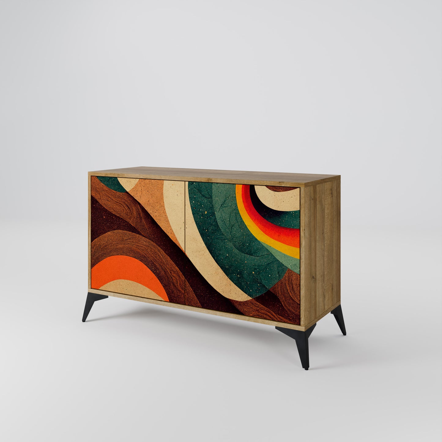 COLORFUL STRANDS 2-Door Sideboard in Oak Effect