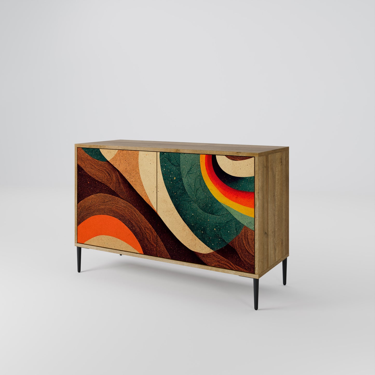 COLORFUL STRANDS 2-Door Sideboard in Oak Effect