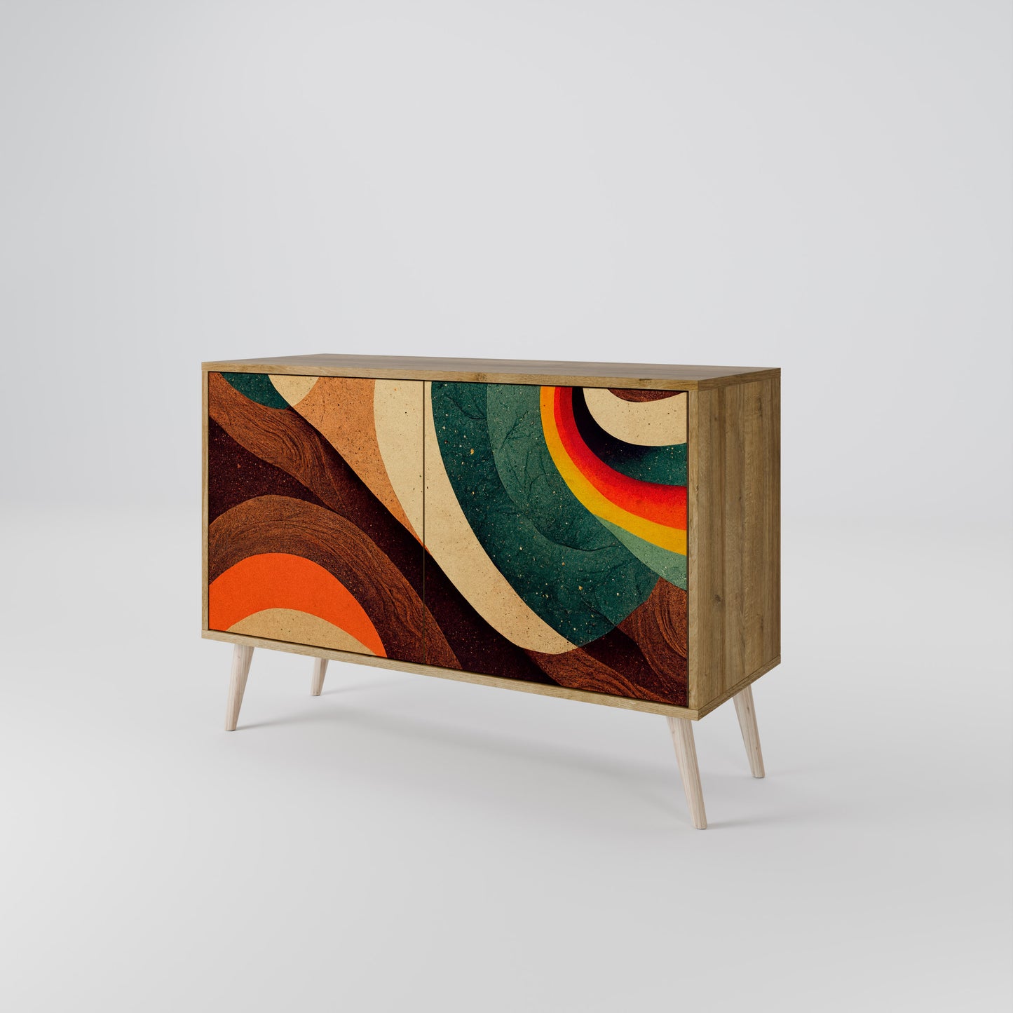 COLORFUL STRANDS 2-Door Sideboard in Oak Effect