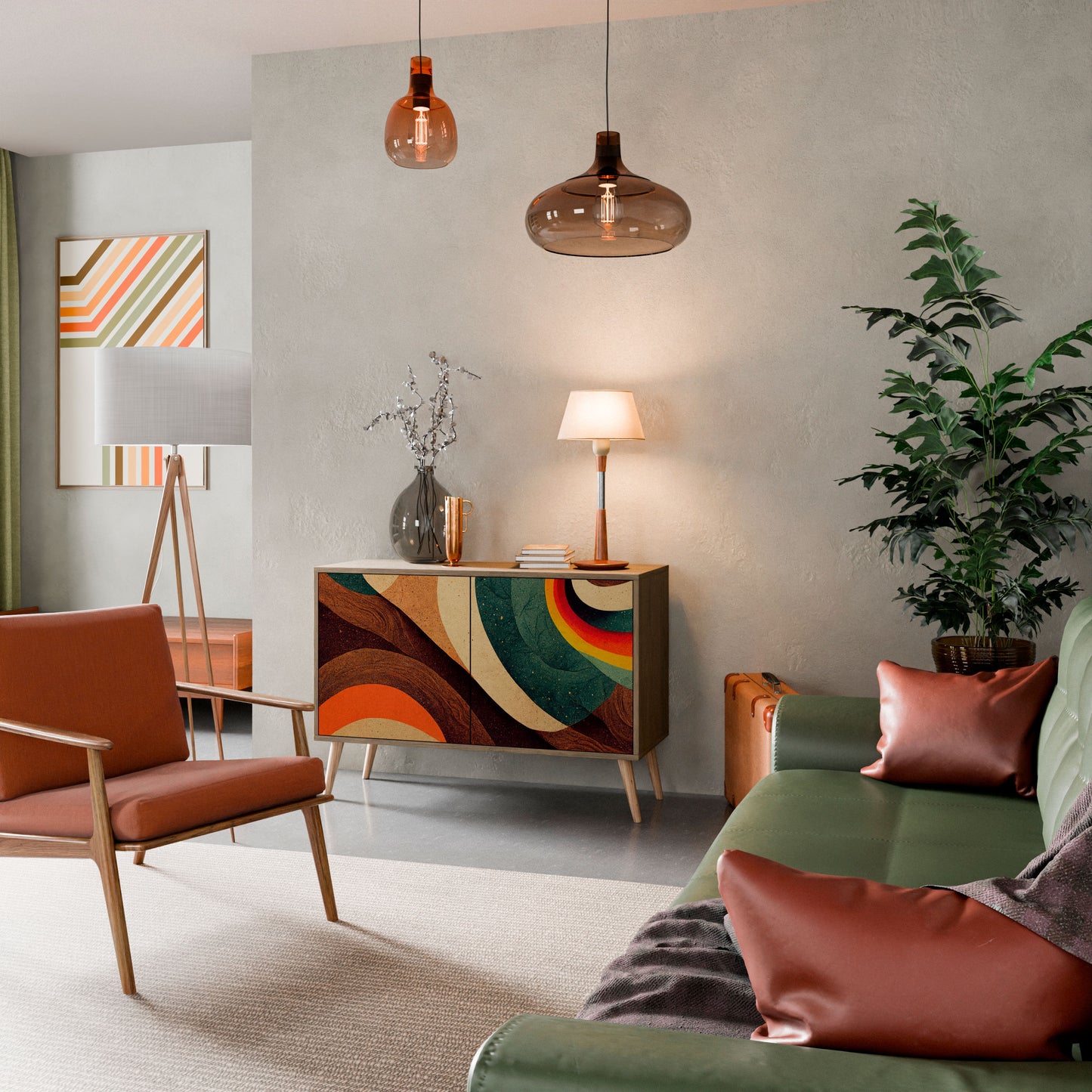 COLORFUL STRANDS 2-Door Sideboard in Oak Effect