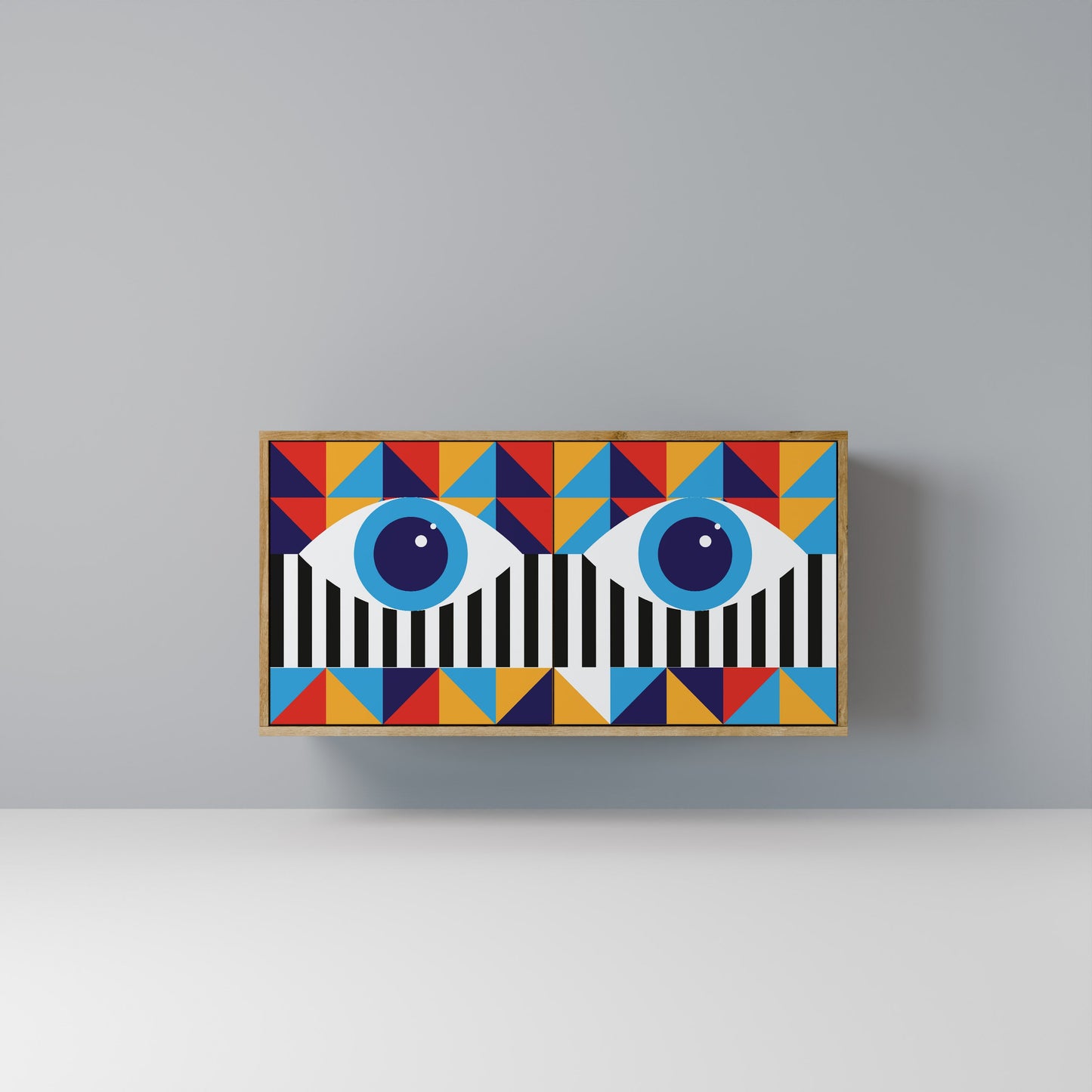 ABSTRACTION AND GEOMETRY 2-Door Sideboard in Oak Effect